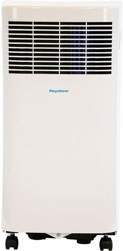 Photo 1 of Keystone 250 5,000 BTU 115V Portable Air Conditioner with I Sense Remote Control for a Room up to 200 Sq. Ft, KSTAP05PHA, White
