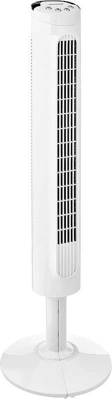 Photo 1 of Honeywell White Comfort Control Tower Fan, Slim Design, Powerful Cooling, 1 Pack
