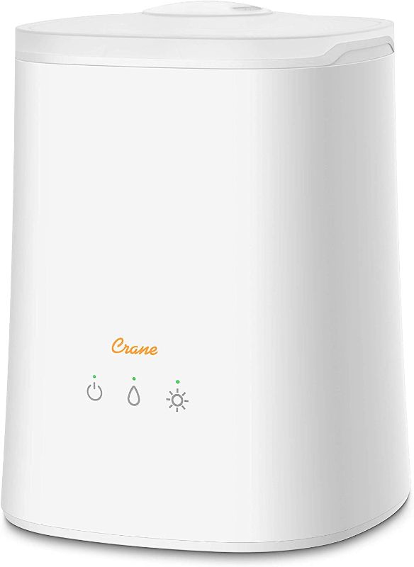 Photo 1 of Crane Cool Mist Humidifier, Filter Free, Top Fill, 1.2 Gallon with Optional Color Changing Light & Aroma Diffuser Function. Works with Essential Oils
