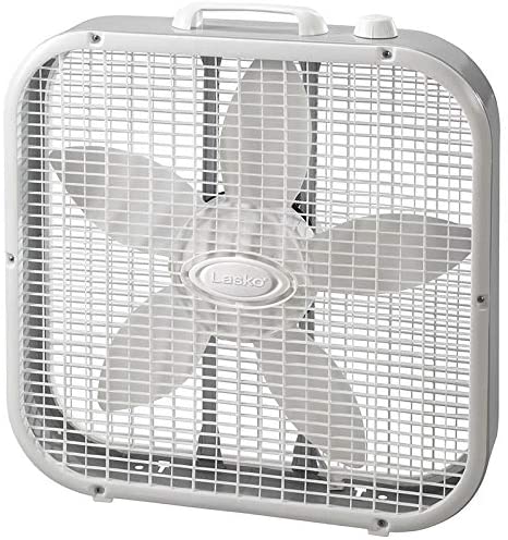 Photo 1 of 20 in. 3 Speed White Box Fan with Save-Smart Technology for Energy Efficiency
