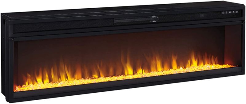 Photo 1 of Signature Design by Ashley 57" Electric Fireplace Insert with LED, 6 Temperatures, Multi Flames & Overheating Control, Black
