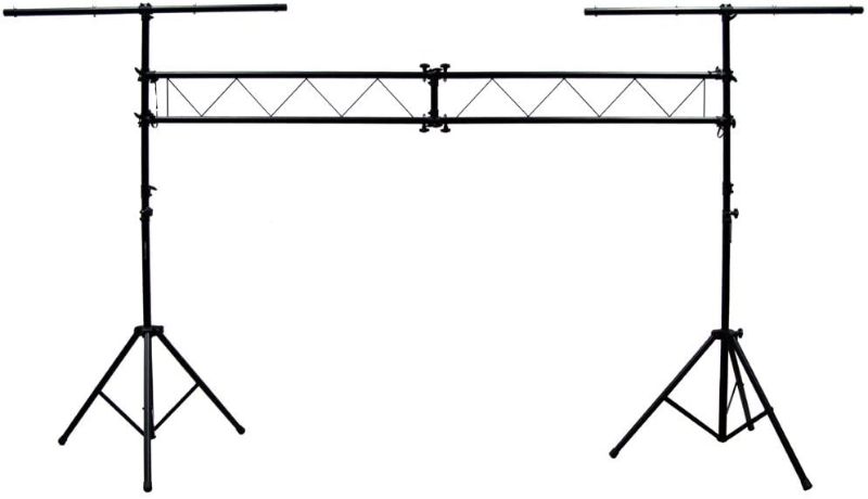 Photo 1 of Mr Dj 10 Feet Portable DJ Lighting Truss Stand Trussing System with Dual Tripod Stand and T-bar for Stage Lighting
