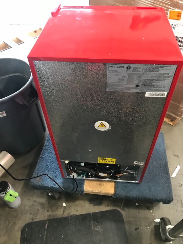 Photo 1 of PARTS ONLY NOT FUNCTIONAL DID NOT GET COLD 
Frigidaire 3.2 Cu. Ft. Retro Compact Refrigerator with Side Bottle Opener EFR376, Red