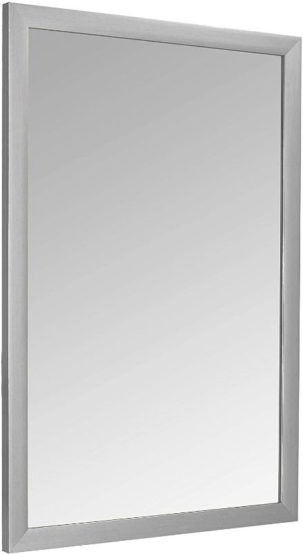 Photo 1 of Amazon Basics Rectangular Wall Mirror 24" x 36" - Standard Trim, Nickel