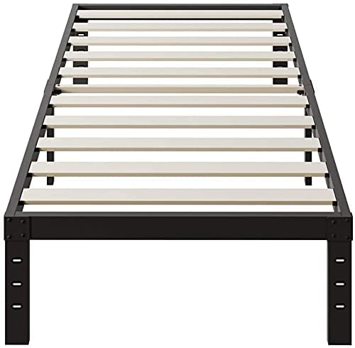 Photo 1 of  Platform Metal Bed Frame/3500lbs Heavy Duty/Strengthen Wooden Slat Support/Mattress Foundation/No Box Spring Needed/Quiet Noise Free, Twin