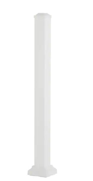 Photo 1 of 3 in. x 3 in. x 36 in. White Powder Coated Aluminum Deck Post Kit
