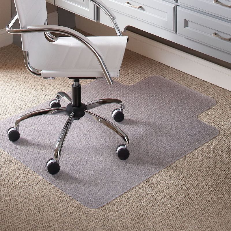 Photo 1 of Carpet Chair Mats for Low Pile, 45-Inch by 53-Inch with Lip, Clear Vinyl
