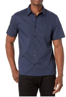 Photo 1 of Calvin Klein Men's Short Sleeve Button Down Stretch Cotton Shirt
