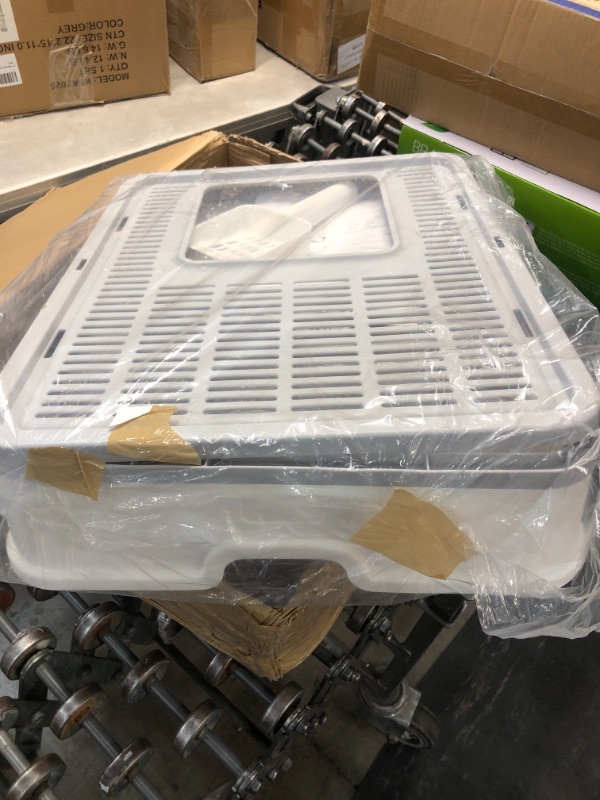 Photo 1 of Foldable Cat Litter Box with Lid, Jumbo Drawer Cat Litter Pan, Top Entry Cat Litter Hooded Box, Large Anti-Splashing Cat Toilet for No Mess

//SIMILAR TO REFERENCE PHOTO
