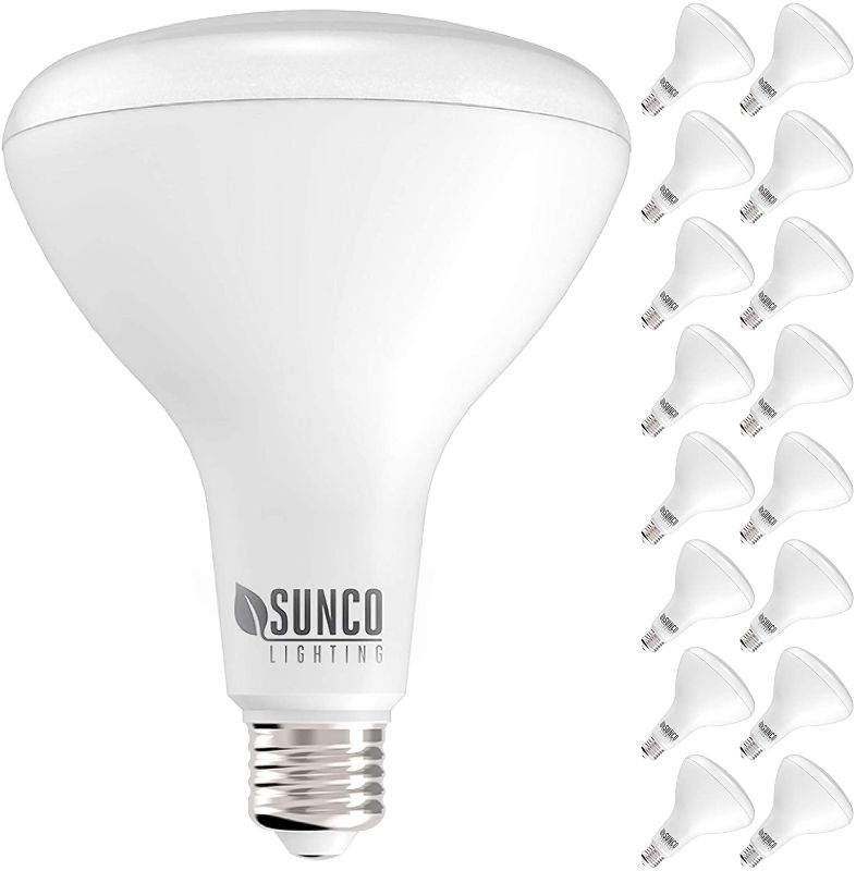 Photo 1 of Sunco Lighting 16 Pack BR40 LED Bulb, 17W=100W, Dimmable, 2700K WARM White, 1400 LM, E26 Base, Flood Light for Home or Office Space - UL & Energy Star
