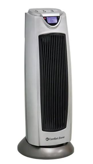Photo 1 of Comfort Zone 1500-Watt Digital Ceramic Oscillating Electric Tower Heater with Fan and Remote

//TESTED AND NONFUNCTIONAL, PARTS ONLY 