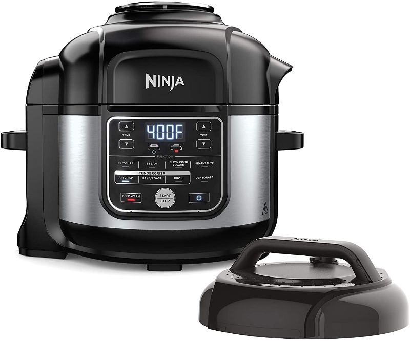 Photo 1 of Ninja OS301 Foodi 10-in-1 Pressure Cooker and Air Fryer with Nesting Broil Rack, 6.5 Quart, Stainless Steel

//TESTED AND FUNCTIONAL
