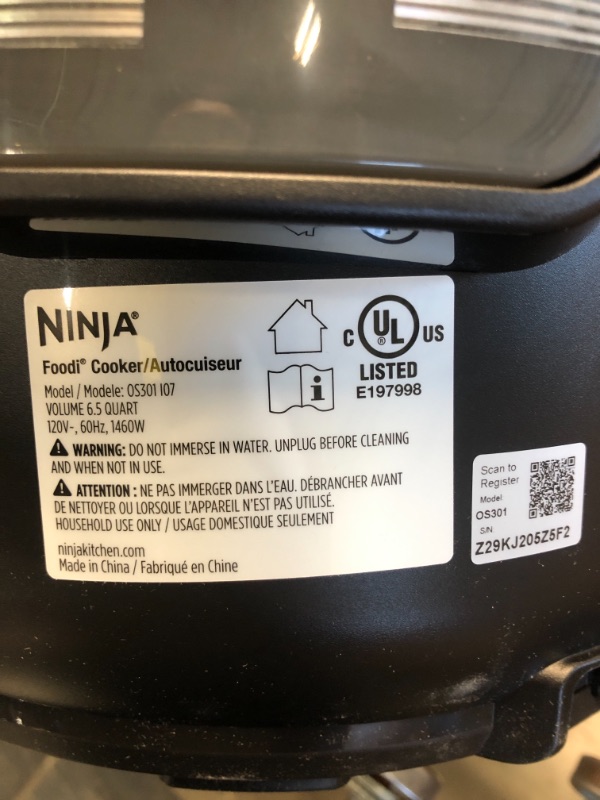 Photo 1 of Ninja OS301 Foodi 10-in-1 Pressure Cooker and Air Fryer with Nesting Broil Rack, 6.5 Quart, Stainless Steel

//TESTED AND FUNCTIONAL

