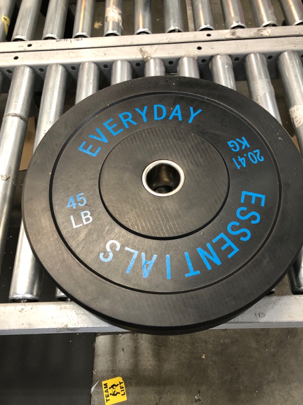 Photo 2 of  45lb BalanceFrom Everyday Essentials Color Coded Olympic Bumper Plate Weight Plate w Steel Hub, Multiple
