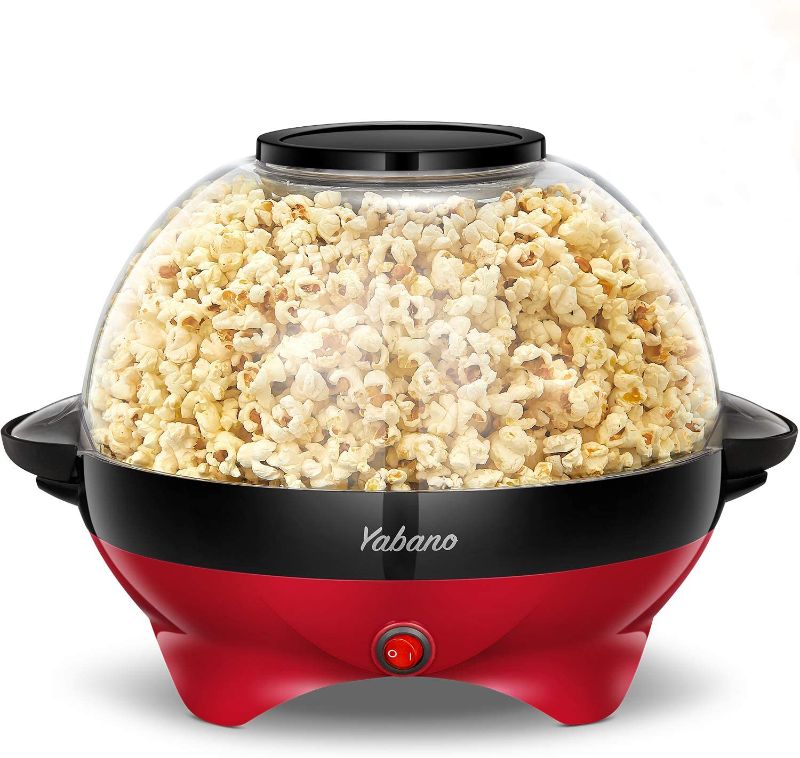 Photo 1 of Popcorn Machine, 6-Quart Popcorn Popper maker, Nonstick Plate, Electric Stirring with Quick-Heat Technology, Cool Touch Handles
