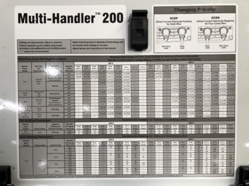 Photo 11 of Hobart Multi-Handler 200 Multi-Process Welder w/ Multi-Voltage Plug & MIG Gun
