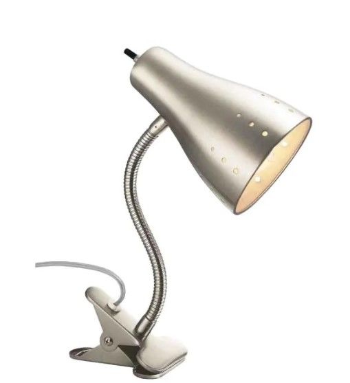 Photo 1 of Hampton Bay
13-7/8 in. Satin Chrome LED Clamp Lamp