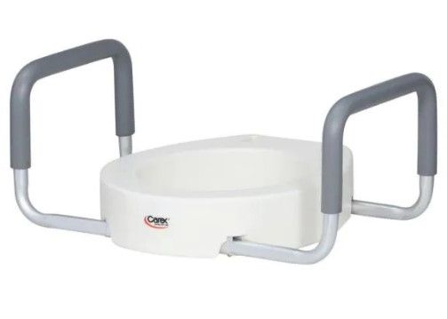 Photo 1 of 
Carex Health Brands
Elevated Toilet Seat with Handles in White for Standard Toilets