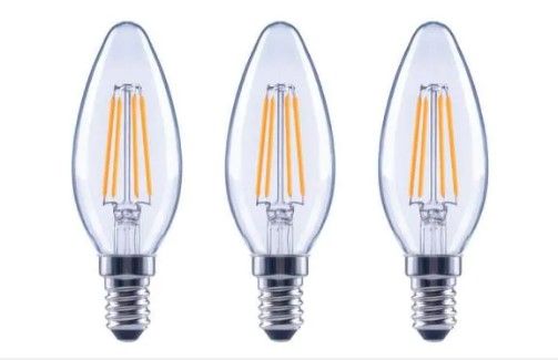 Photo 1 of EcoSmart
40-Watt Equivalent B11 Candle Dimmable ENERGY STAR Clear Glass Filament Vintage LED Light Bulb Daylight (3-Pack)
4 PACK