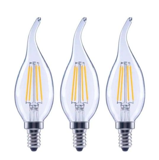 Photo 1 of EcoSmart
60-Watt Equivalent B11 Dimmable Flame Bent Tip Clear Glass Filament LED Vintage Edison Light Bulb Soft White (3-Pack)
4 PACKS OF 3