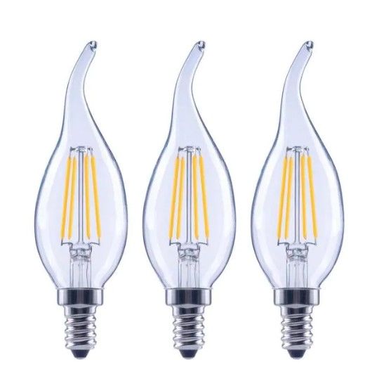 Photo 1 of 
EcoSmart
60-Watt Equivalent B11 Dimmable Flame Bent Tip Clear Glass Filament LED Vintage Edison Light Bulb Bright White (3-Pack)
4 PACKS OF 3