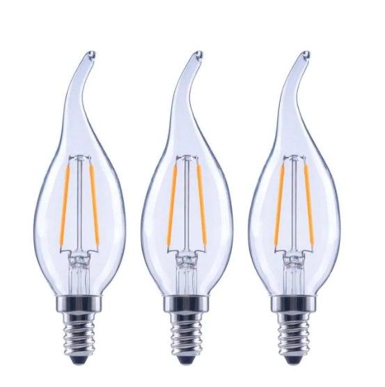 Photo 1 of EcoSmart
25-Watt Equivalent B11 Dimmable Flame Bent Tip Clear Glass Filament LED Vintage Edison Light Bulb Soft White (3-Pack)
4 PACKS OF 3