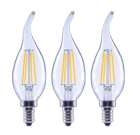 Photo 1 of EcoSmart
60-Watt Equivalent B11 Dimmable Flame Bent Tip Clear Glass Filament LED Vintage Edison Light Bulb Daylight (3-Pack)
4 PACKS OF 3