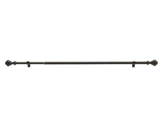 Photo 1 of 28 in. - 48 in. Single Curtain Rod in Oil Rubbed Bronze with Finial
