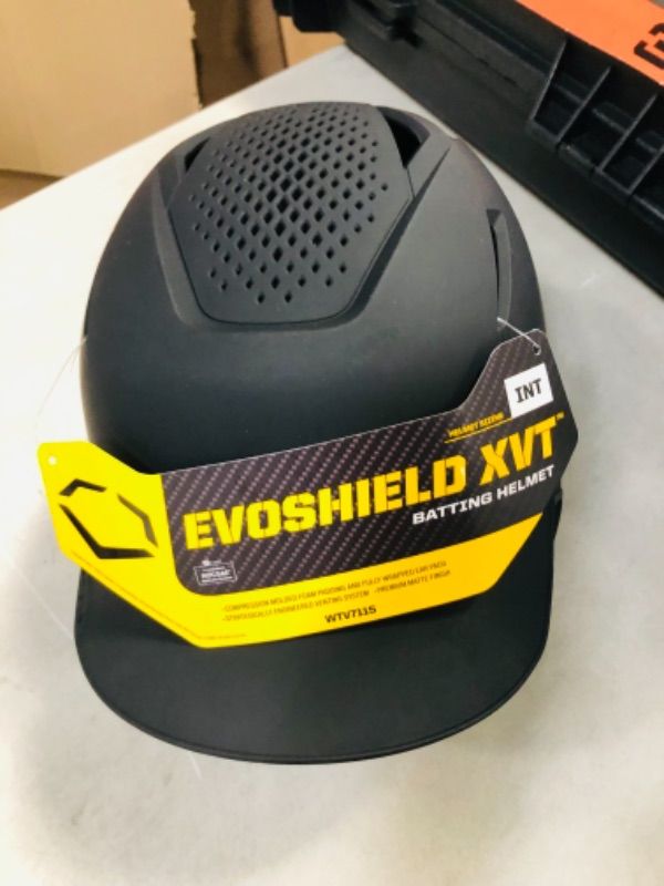 Photo 2 of EvoShield XVT Batting Helmet - Matte Finish in Black | INT [6 3/4-7 1/4