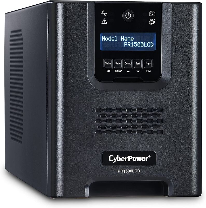 Photo 1 of CyberPower PR1500LCD Smart App Sinewave UPS System, 1500VA/1500W, 8 Outlets, AVR, Mini-Tower
