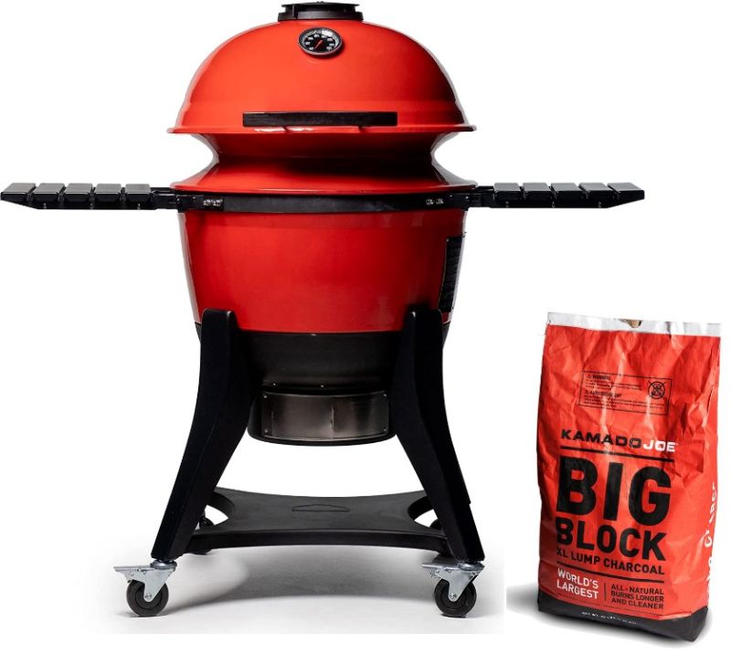 Photo 1 of **PARTS ONLY ** Kamado Joe Deluxe Kettle Joe 22" Smoking Charcoal Grill, Red
NO CHARCOAL
