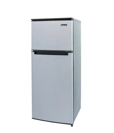 Photo 1 of Magic Chef
4.5 cu. ft. 2 Door Mini Fridge in Stainless Look with Freezer