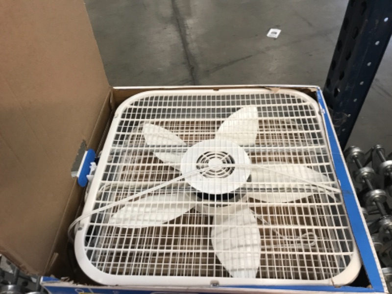 Photo 2 of 20 in. 3 Speed White Box Fan with Save-Smart Technology for Energy Efficiency