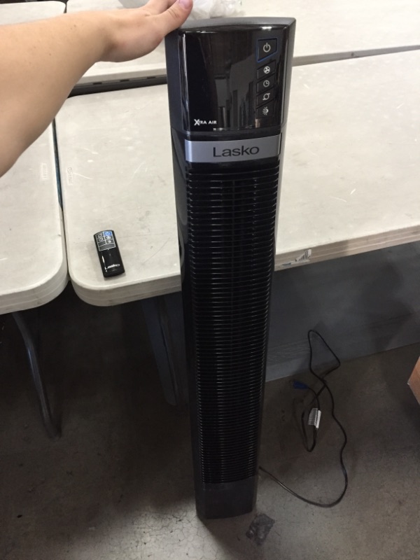 Photo 5 of Xtra Air 48 in. Oscillating Tower Fan with Nighttime Setting and Remote Control
AS IS USED, MISSING BASE, PLEASE SEE PHOTOS 