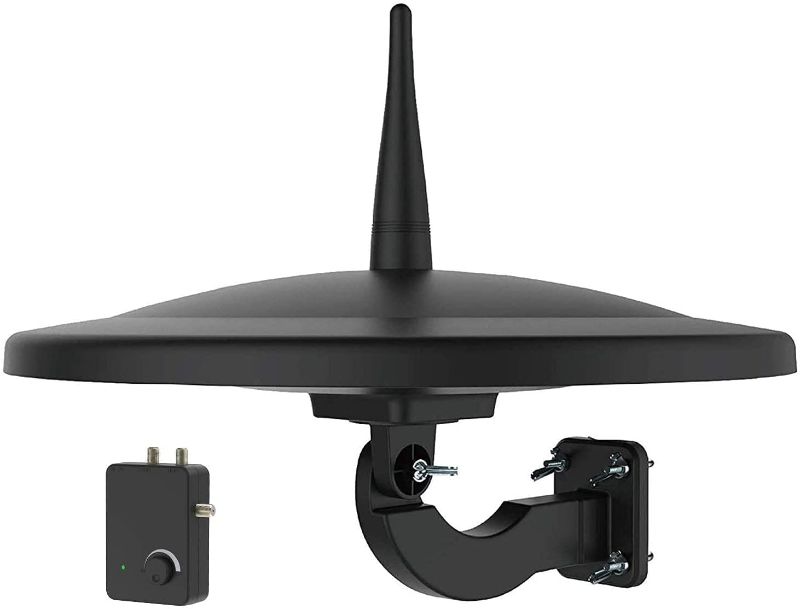 Photo 1 of Outdoor TV Antenna, 1byone VHF/UHF 720° Omnidirectional Reception Long Range Support 2TVs 4K 1080P for Roof/Attic/RV/Balcony Upgrade Exclusive Smartpass Amplified TV Antenna with 39ft Coax Cable
AS IS USED, MISSING ANTENNA, PLEASE SEE PHOTOS 