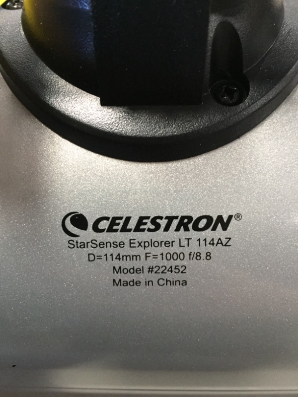 Photo 10 of Celestron – StarSense Explorer LT 114AZ Smartphone App-Enabled Telescope – Works with StarSense App to Help You Find Stars, Planets & More – 114mm Newtonian Reflector – iPhone/Android Compatible
AS IS USED, MINOR DAMAGE, MISSING/LOOSE HARDWARE PLEASE SEE 