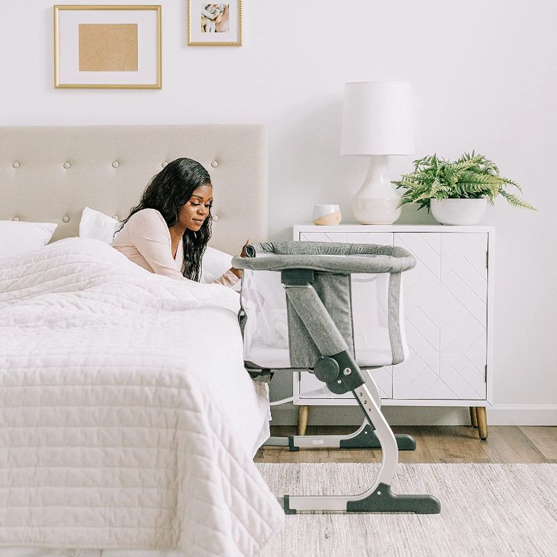 Photo 2 of Baby Delight Bassinet and Bedside Sleeper Charcoal Tweed