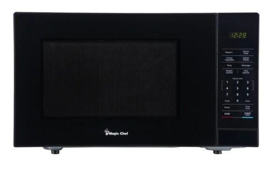 Photo 1 of 1.1 cu. ft. Countertop Microwave in Black with Gray Cavity
