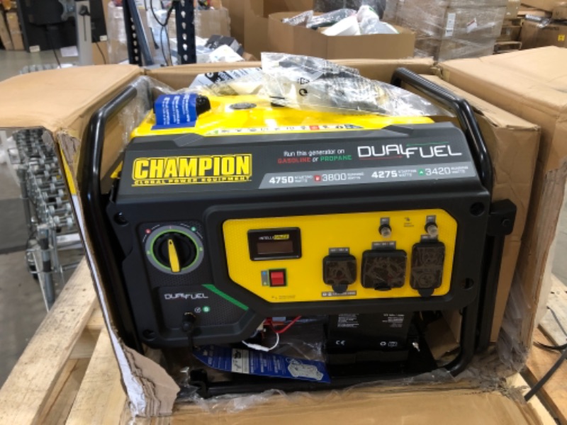 Photo 3 of Champion Power Equipment 201052 4750/3800-Watt Dual Fuel Portable Generator with Electric Start, Wheel Kit