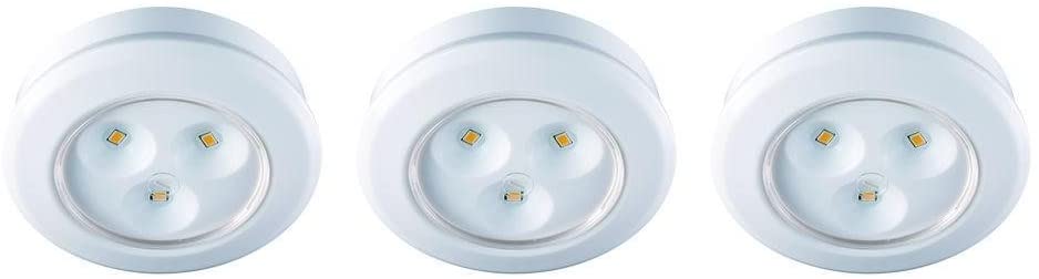 Photo 1 of 2.99 in. LED White Battery Operated Puck Light (3-Pack)
