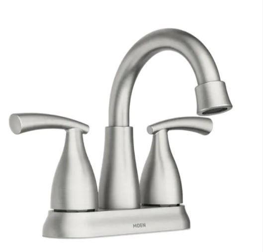 Photo 1 of 
MOEN
Essie 2-Handle 4 in. Centerset Bathroom Faucet in Spot Resist Brushed Nickel