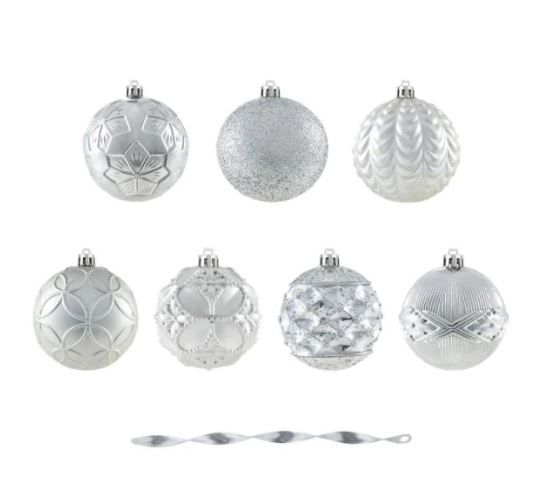 Photo 1 of 
Home Accents Holiday
Holiday Traditions 3.15 in. Silver Shatterproof Ornaments (60-Count)