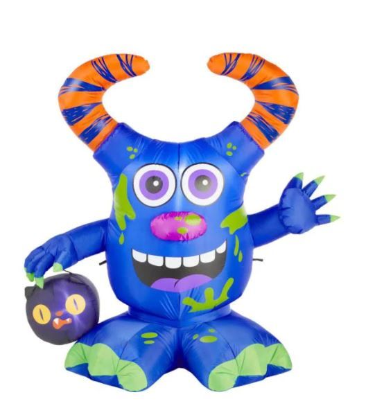 Photo 1 of Home Accents Holiday
4.5 ft. Doodle Monster with Candy Bucket Airblown Halloween Inflatable