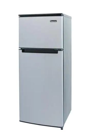 Photo 1 of Magic Chef
4.5 cu. ft. 2 Door Mini Fridge in Stainless Look with Freezer