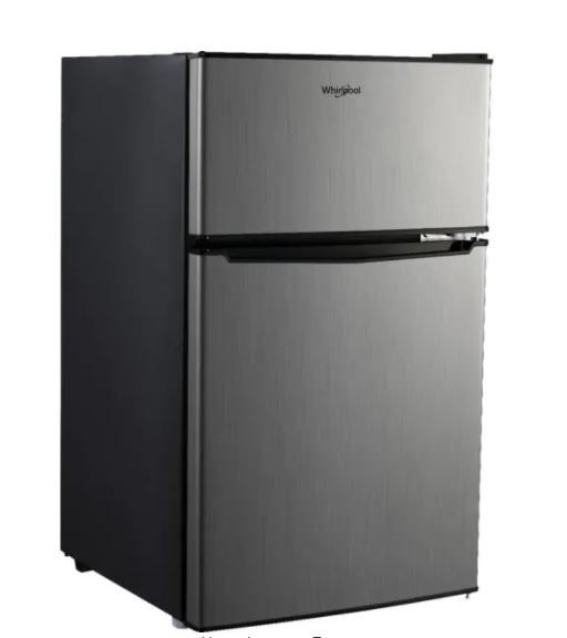 Photo 1 of Whirlpool
3.1 cu. ft. Mini Fridge in Stainless Steel with Dual Door True Freezer