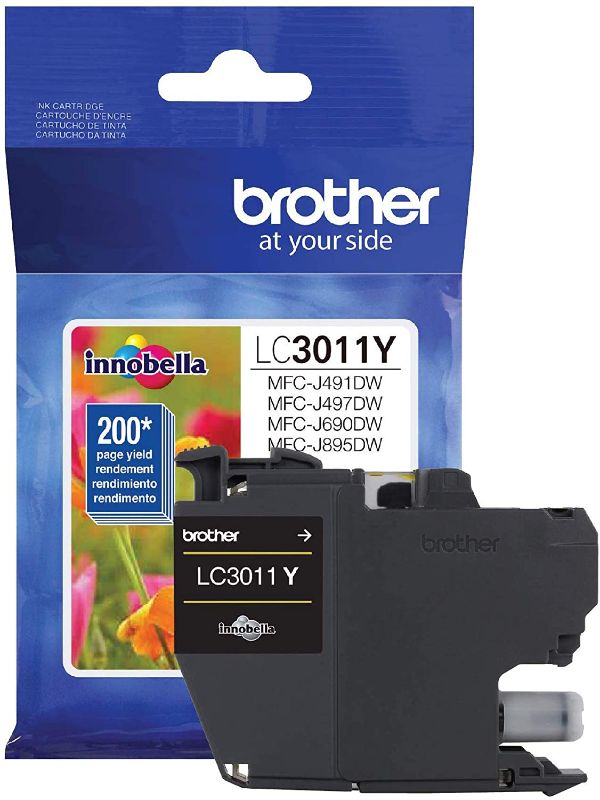 Photo 1 of Brother Printer LC3011Y Single Pack Standard Cartridge Yield Up To 200 Pages LC3011 Ink Yellow 1 PACK AND  BOX 18-SECTIONS EKB-107 2 PACK 
