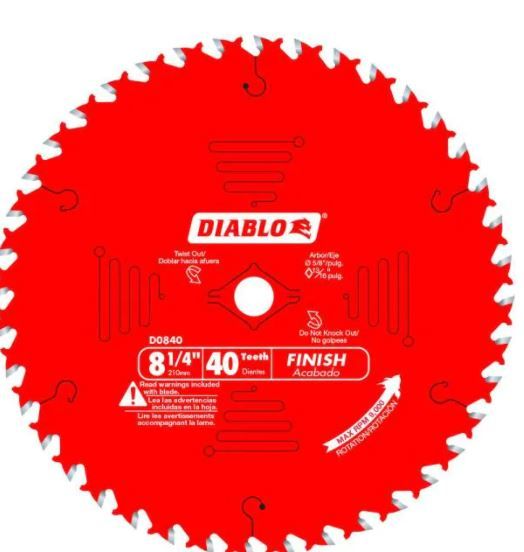 Photo 1 of 8-1/4 in. x 40-Tooth Finish Circular Saw Blade
