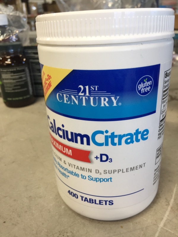 Photo 2 of 21st Century Vitamins Calcium Citrate Plus D3 Maximum Tablets, 400 Count
expired Dec 2023