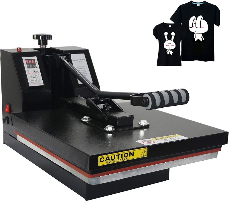 Photo 1 of RoyalPress 15" x 15" Industrial-Quality Intelligent Memory Digital Sublimation Heat Transfer Machine T-Shirt Heat Press Machine, 15" x 15", Black
