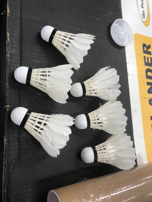 Photo 1 of Badminton Shuttlecocks Feather Badminton Birdies with High Stability and Durability Badminton Ball
**LIGHTLY USED**
